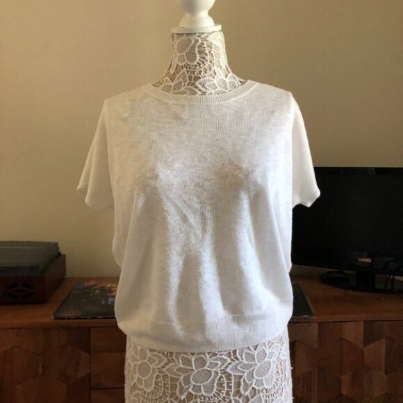 Ellen Tracy Knit white Shirt - Picture 1 of 5